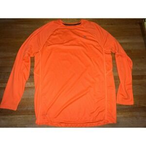 Layer 8 Performance Men Large Neon Orange Qwick Dry Long Sleeve Creck Neck Shirt